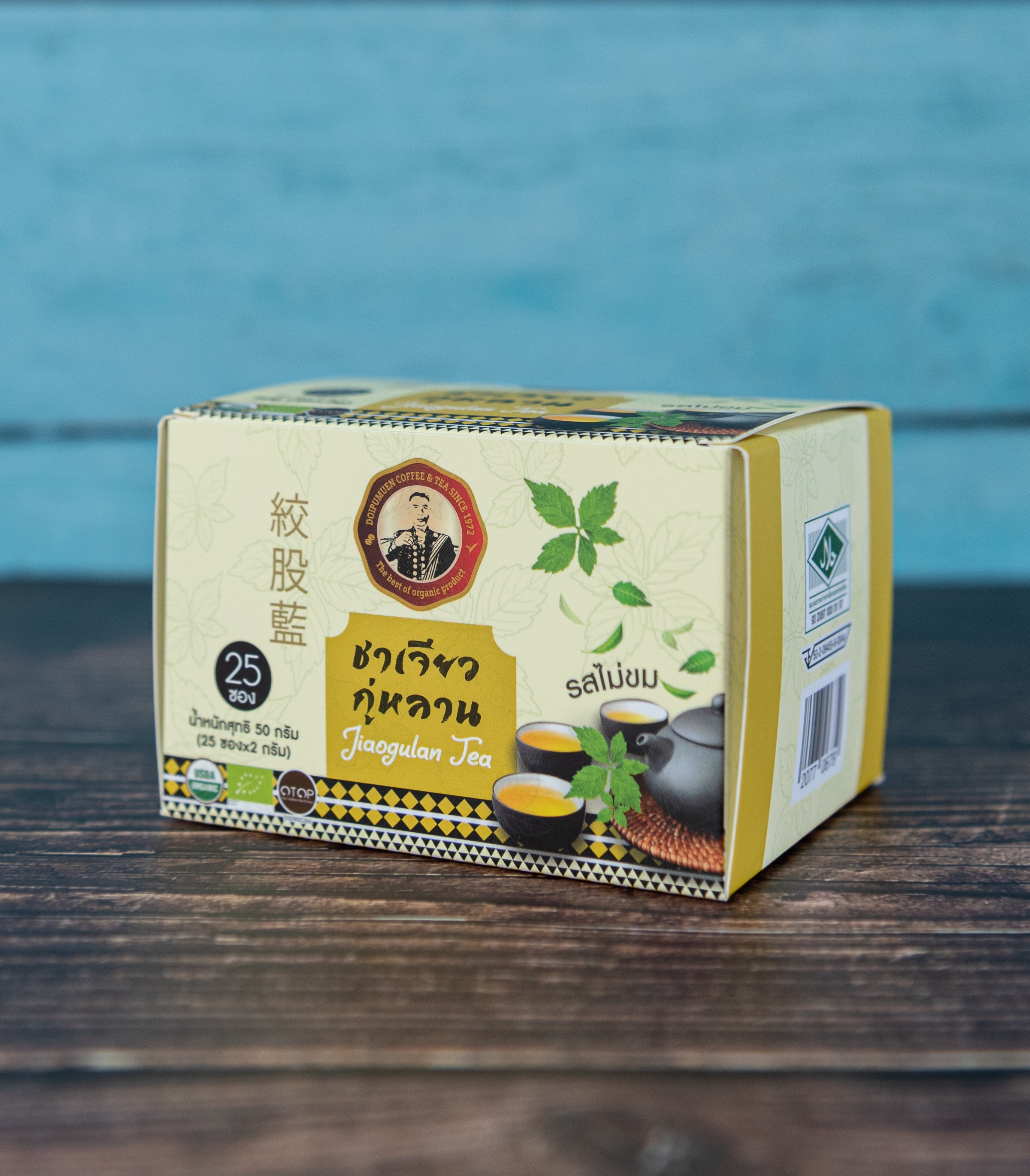 ชาเจียวกู่หลาน รสไม่ขม (ตราดอยปู่หมื่น) บรรจุ 25 ซอง Jiaogulan Tea (Doi Pumuen Brand) 25 Sachets Each Box